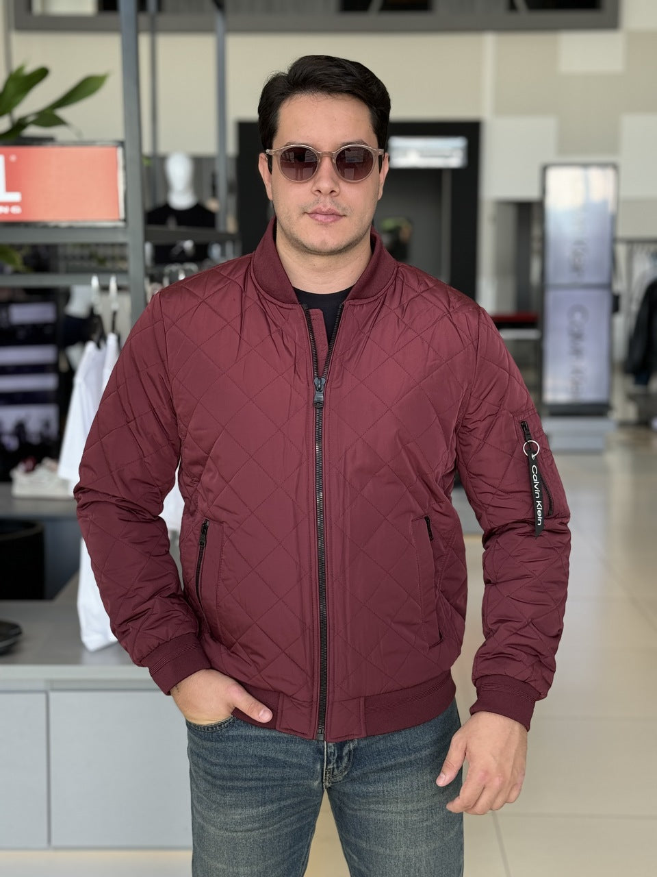 Jaqueta  Bomber com Ziper Masculino